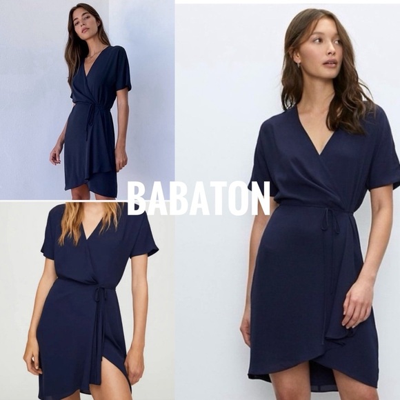 Babaton Dresses & Skirts - ⭐️Host Pick⭐️ Babaton Women’s Wallace wrap Dress size L in navy